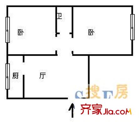 鞍山路小區(qū) 3室 戶(hù)型圖