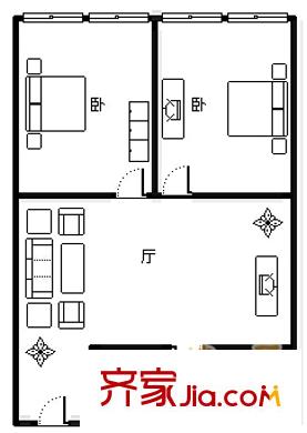 重慶南路26號小區(qū) 2室1廳 