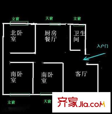 海宸雅園戶型圖1 3室2廳1衛(wèi)1廚