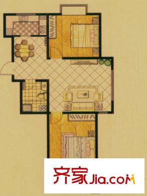 易佳和府戶型圖A戶型 2室2廳1衛(wèi)1廚