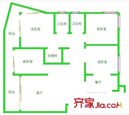 石雀小筑戶(hù)型圖戶(hù)型圖 4室2廳2衛(wèi)1廚