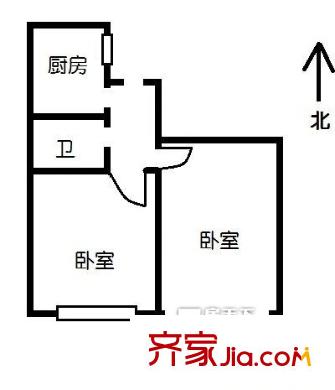 嘉禾路小區(qū)戶型圖2室戶型圖 2室1衛(wèi)1廚
