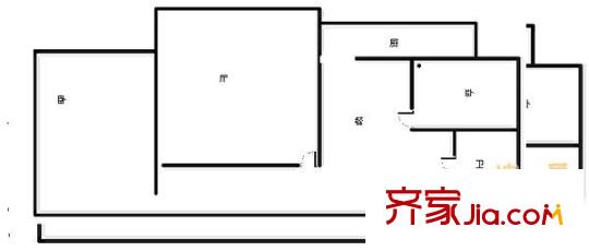 金湖社區(qū)戶型圖兩居戶型圖 2室1廳1衛(wèi)1廚