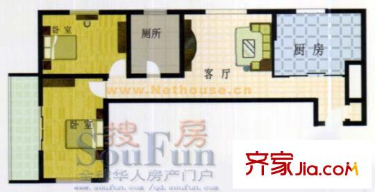 景泰尚都戶型圖戶型圖4 2室1廳