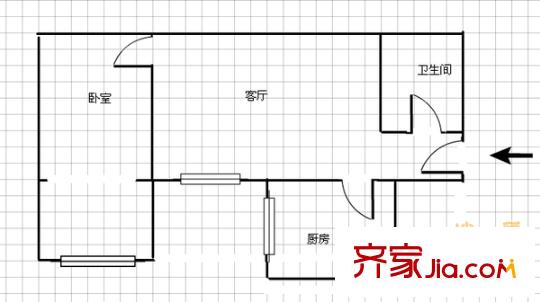康儲山莊二期景泰尚都1室 戶型圖