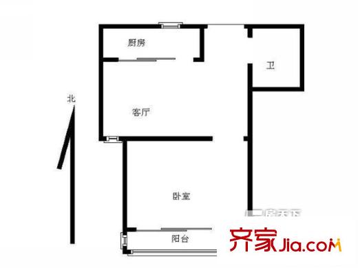 良辰美景二期戶型圖1室戶型圖 1室1廳1衛(wèi)1廚