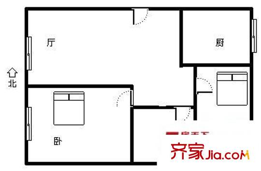 世家花園 2室 戶型圖