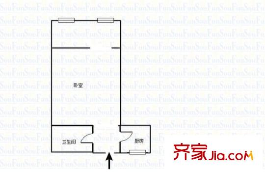 天帝山城 1室 戶型圖