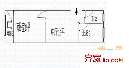 天帝山城 2室 戶型圖
