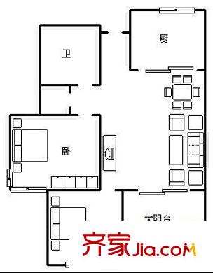 天帝山城戶型圖戶型圖 2室2廳1衛(wèi)1廚