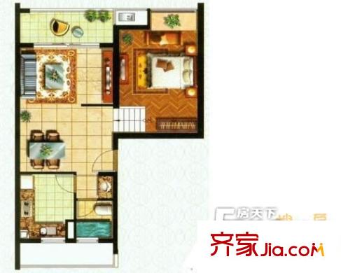 廣廈花園戶型圖1室 1室1廳1衛(wèi)1廚