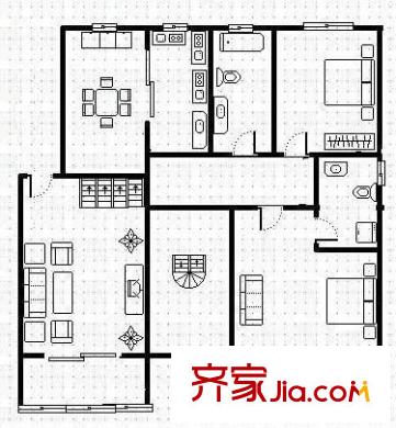 觀海苑 3室 戶型圖