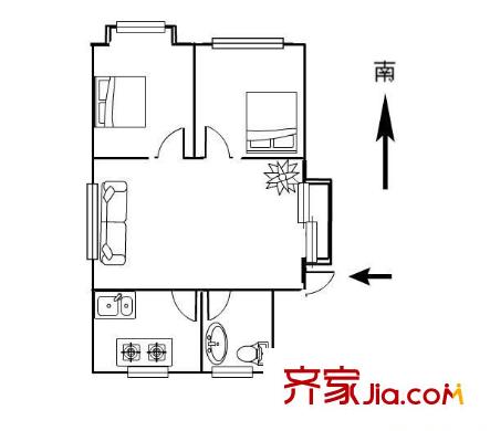 晟業(yè)家園 2室 戶型圖