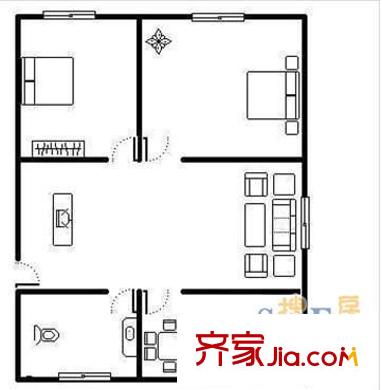晟業(yè)家園2室 戶型圖