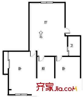 翠竹園小區(qū) 2室 戶型圖