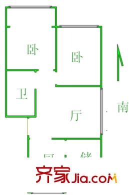 翠竹園小區(qū) 2室 戶型圖