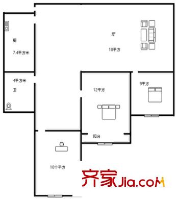 翠竹園小區(qū) 3室1廳 100平