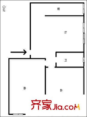鎮(zhèn)江北路小區(qū)戶(hù)型圖兩居戶(hù)型圖 2室1廳1衛(wèi)1廚