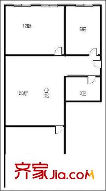 鎮(zhèn)江北路小區(qū)戶型圖2室戶型圖 2室1廳1衛(wèi)1廚