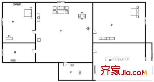 鎮(zhèn)江北路小區(qū)戶(hù)型圖3室戶(hù)型圖 3室1廳1衛(wèi)1廚