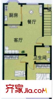 竹苞花園戶型圖A 2室2廳1衛(wèi)1廚