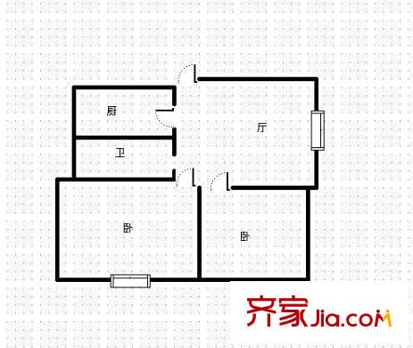 張寶灣小區(qū)戶型圖2室戶型圖 2室1廳1衛(wèi)1廚