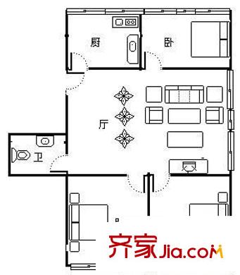 和平花園 3室 戶型圖