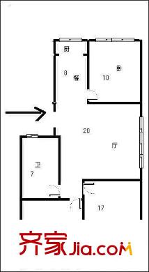 和平花園戶型圖3室戶型圖 3室2廳1衛(wèi)1廚
