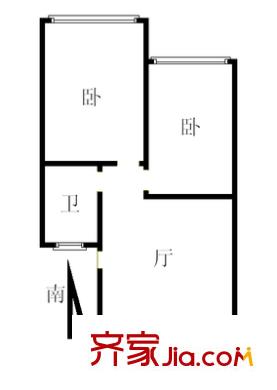 和平花園 2室 戶型圖