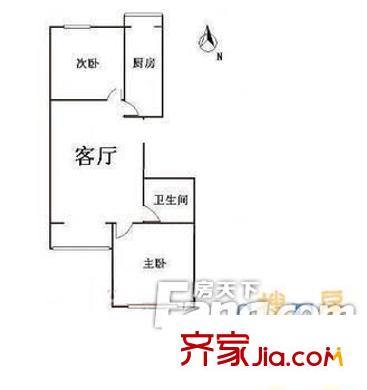 鵬飛花園(李滄)戶型圖2室戶型圖 2室1廳1衛(wèi)1廚