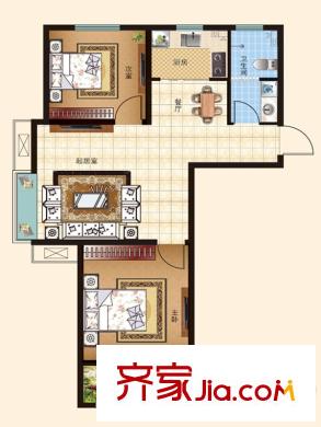 逸景公館4#樓C5-01戶型 2室2廳1衛(wèi)1廚
