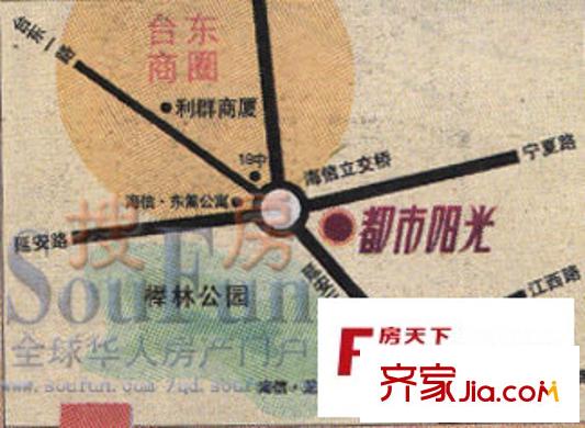 海信都市陽(yáng)光交通圖