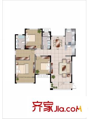 城中城10號樓A-2戶型圖 3室2廳2衛(wèi)1廚