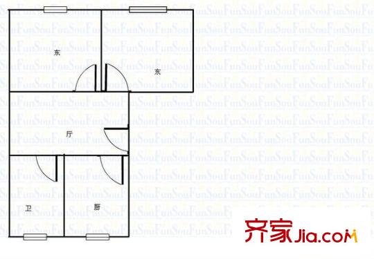 東仲小區(qū) 2室 戶型圖