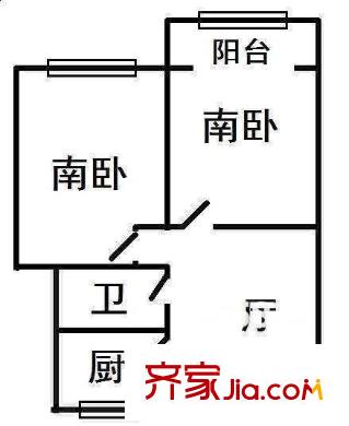 東仲小區(qū) 2室 戶型圖