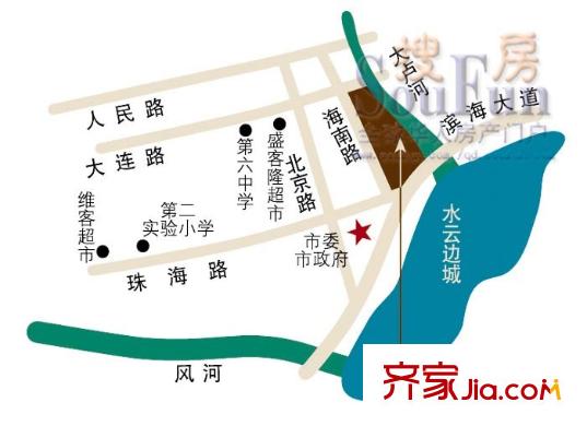 九方海悅?cè)A庭交通圖