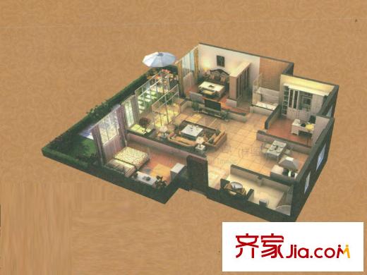 七棟洋房1期1-3號(hào)樓雅品空間戶型 3室2廳2衛(wèi)1廚