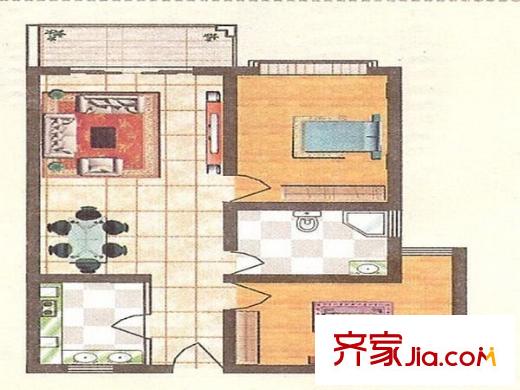 魯澤觀天下 1室 戶型圖