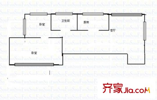 櫸林花園 2室 戶型圖