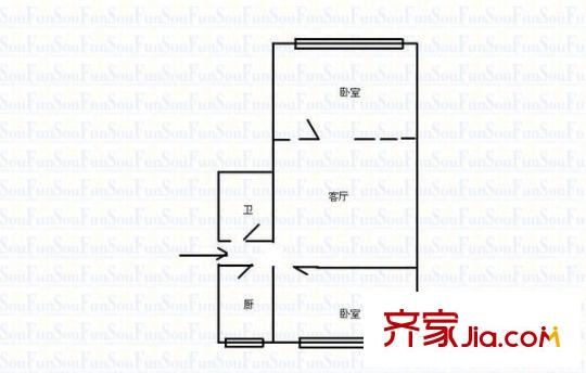 康順家園 2室 戶型圖