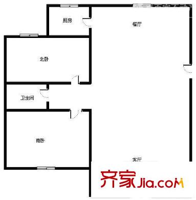 鴻泰雅園戶型圖2室戶型圖 2室2廳1衛(wèi)1廚