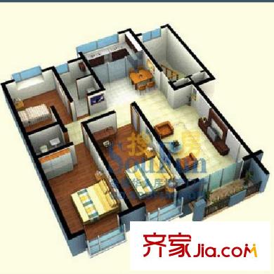 珠山名苑戶型圖16、19號樓C2戶型 4室1廳2衛(wèi)1廚