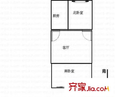 華陽路小區(qū) 2室 戶型圖