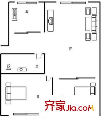學(xué)府康庭 2室 戶型圖