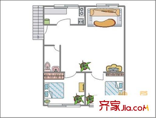 西元莊一期永合碩豐苑 2室 戶型圖
