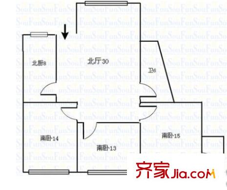 泰山路小區(qū) 3室 戶型圖