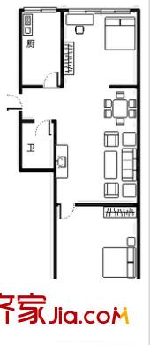 銀鷗新村 2室 戶型圖