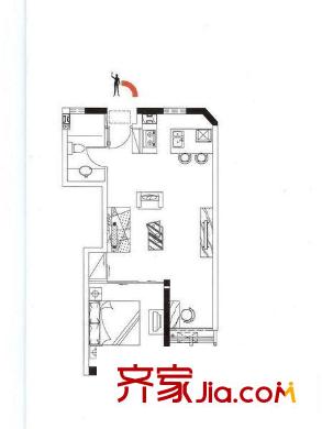 太行山路社區(qū)戶型圖戶型圖 1室1廳1衛(wèi)1廚