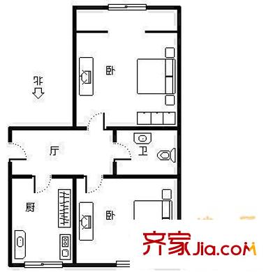 海泊人家 2室 戶型圖