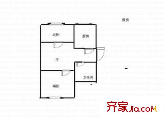 漢口路小區(qū) 2室 戶型圖